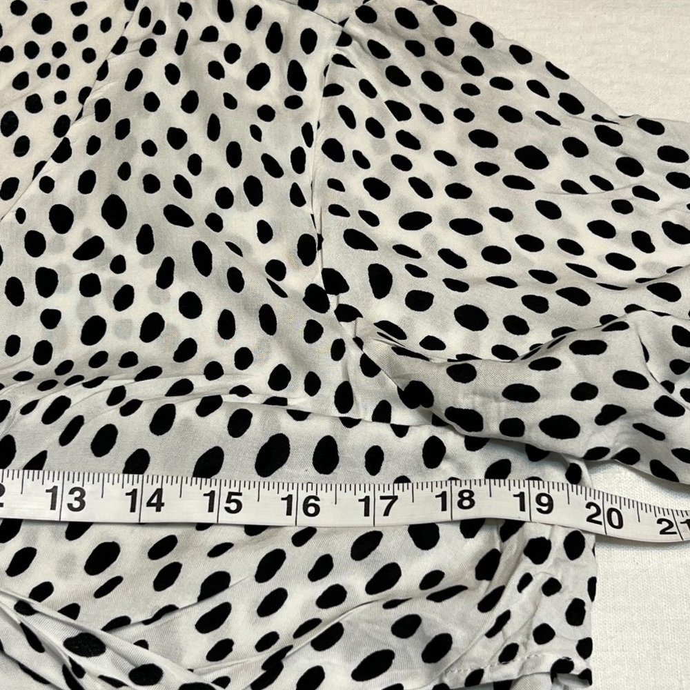 Zara Women's Dress Polka Dot Tie Waist Knee Length Size L Short Sleeve Viscose - Picture 6 of 9